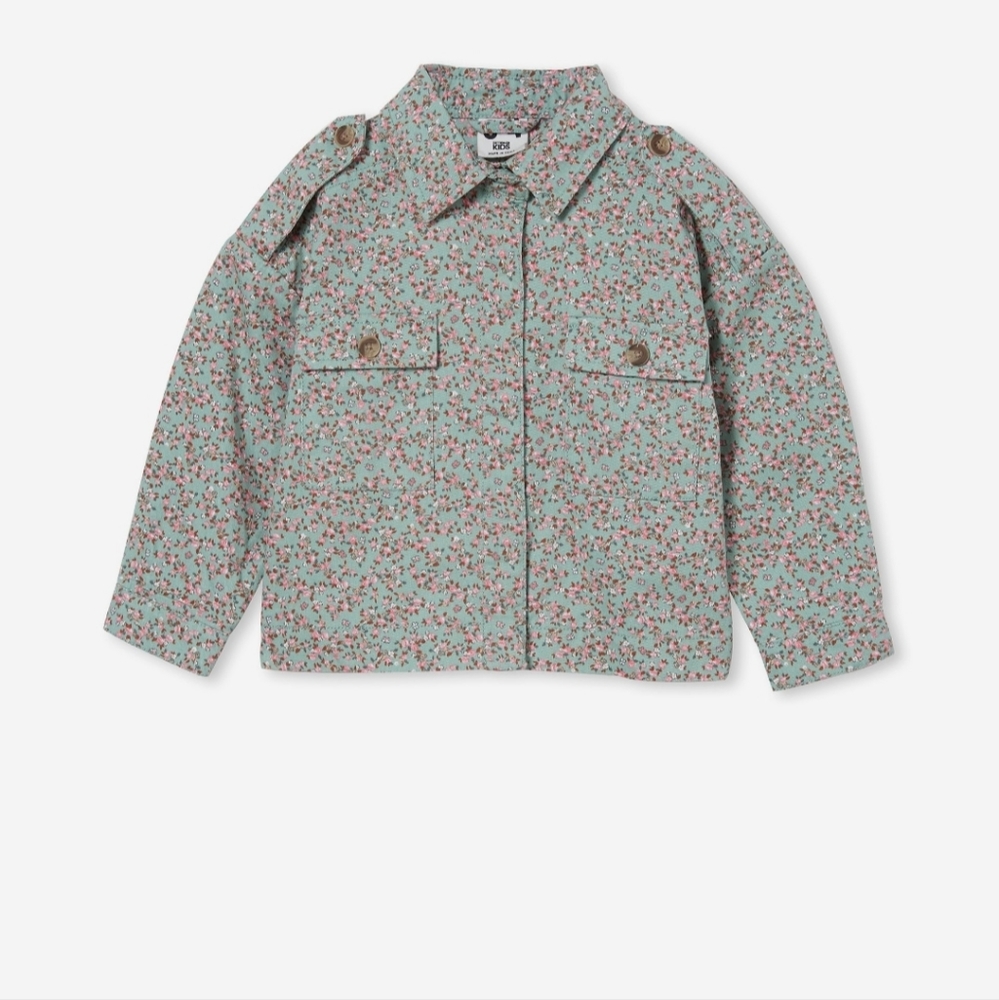 Cotton on Kids Floral Twill Jacket, Size 5-6